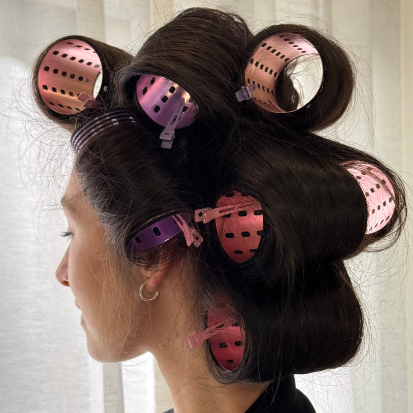 Rouleaux à brushing et pinces de maintien - Avec trousse de transport